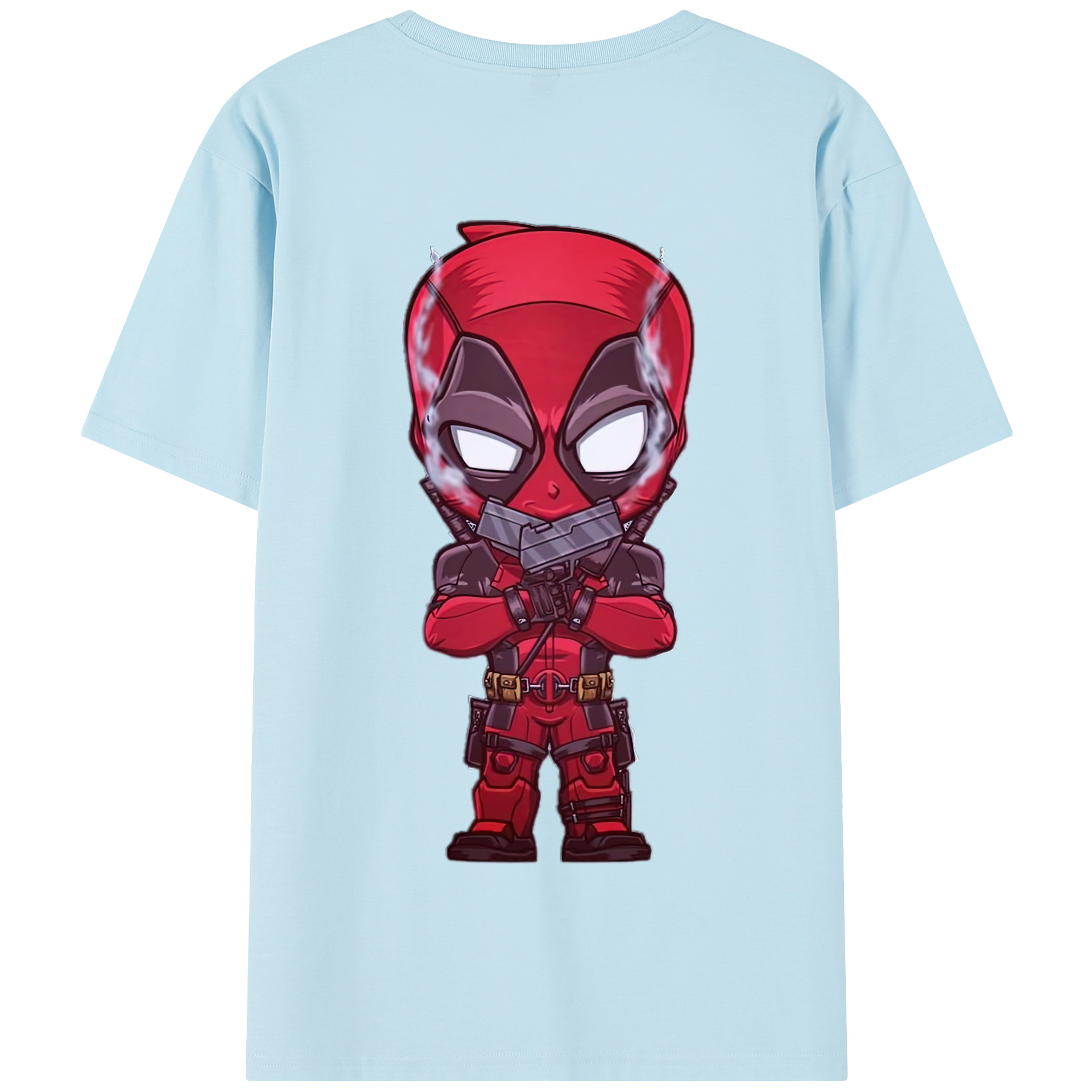 （画像用） Deadpool デッドプール 綿100％半袖Tシャツ（背面プリント）